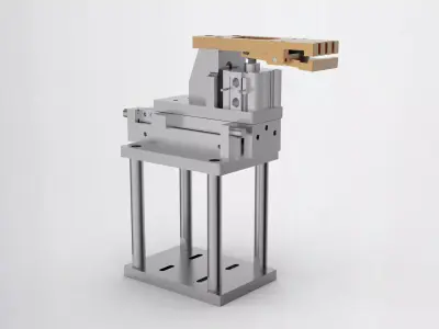 Clamping jaw mechanism Low-poly 3D model