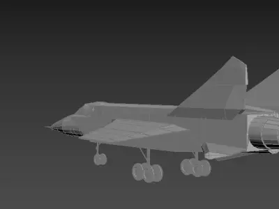 MiG-31 fighter jet Low-poly 3D model