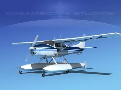 Cessna 182 Seaplane State Police 3D model