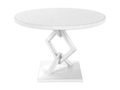 Round Dining Table - Round Wood Table - Loft Style Table Free 3D model