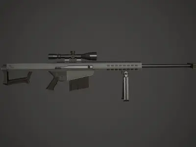 Barrett M107 Low Poly Low-poly 3D model