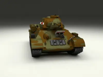 T-34 76 Interior Engine Bay Camo Full 3D model