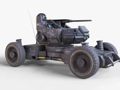Heavy Armed Recon Buggy Sci-Fi Drone Autonomous Low-poly 3D model
