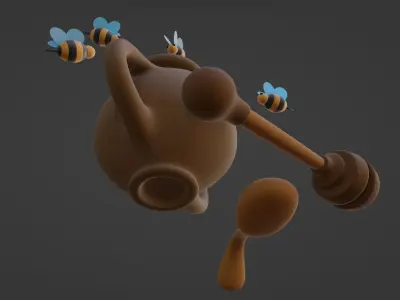 Cartoon Honeypot 3D model