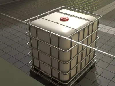 1000 Liter IBC Container High-Poly-Version 3D model
