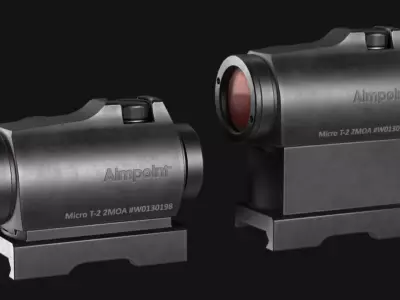 Aimpoint Micro T2 Reddot Optic with LaRue Mount - Game Asset Low-poly 3D model