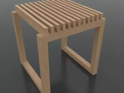 Wood Stool Free 3D model purchase