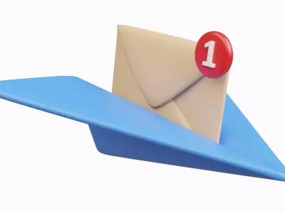 Paper Plane with Notification Mail 3D model