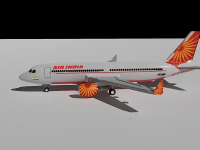 Airbus A320 Air india 3d model 3D model