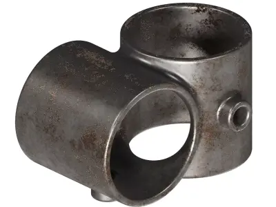 Rusty Crossover Pipe Fitting 3D model