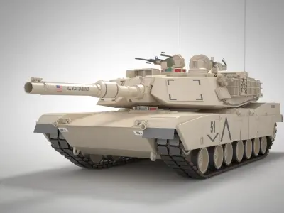 M1A2 Abrams Main Battle Tank Low-poly 3D model