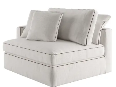 Duomo single section with armrest on the left-hand side Free 3D model