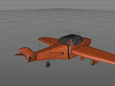 Aircraft orange airplane 3D model