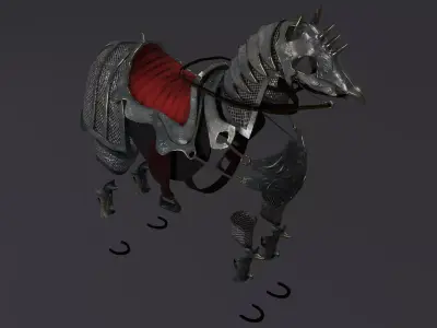 Horse armor PBR Low-poly 3D model