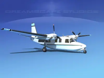 Aero Commander 500 V08 3D model
