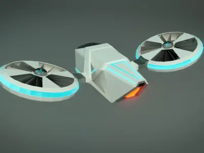 Low Poly Drone 01 Low-poly 3D model