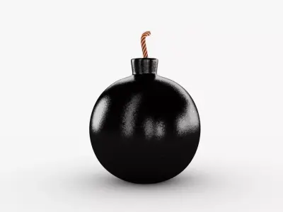 A Bomb with a wick Free low-poly 3D model