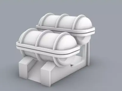 Solas Life Raft with Ramp Low-poly 3D model