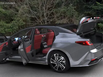 Redesigned Sedan Gray 3D model