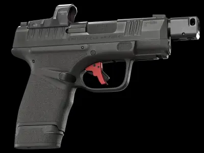 Springfield Armory Hellcat V2 Game ready Low-poly 3D model