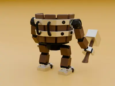 Game-Ready Rig Low-Poly Battle Machine Clash of Clans Inspired Low-poly 3D model