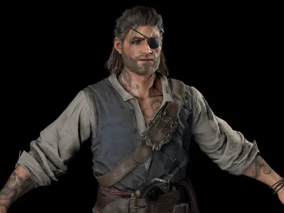 The pirate Low-poly 3D model