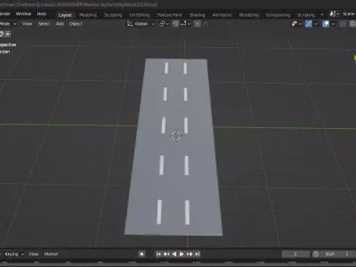 Asphalt road   Free 3D model