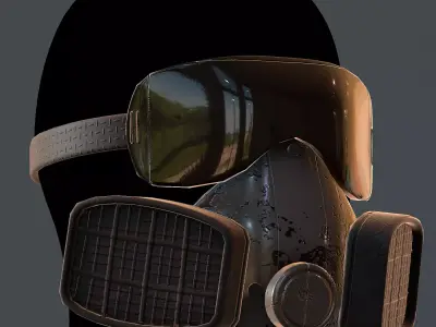 Gas mask helmet 3d model scifi Low-poly  Low-poly 3D model 541
