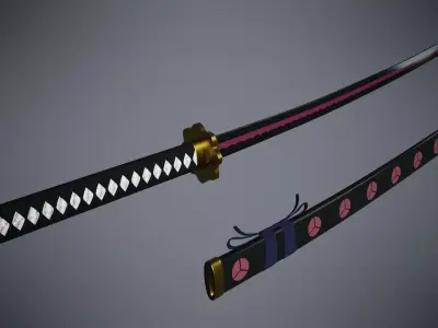 Katana Samurai Sword Shusui Zoro One Piece 3D model