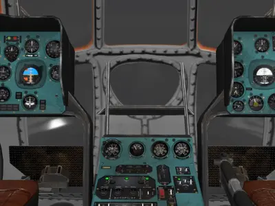 Rescue helicopter Low-poly 3D model