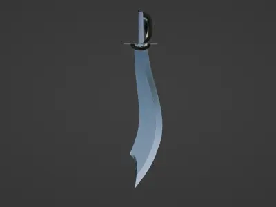 Shiny Silver Pirate Cutlass 3D model