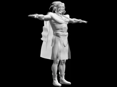 Native American Warrior Male 3D model