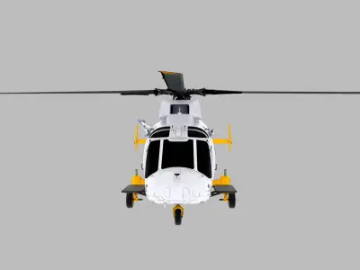Agusta Westland AW109 Rigged Luxury Military Helicopter  3D model