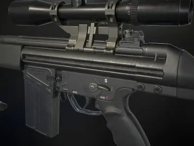 G3SG1 Sniper Rifle Low-poly 3D model