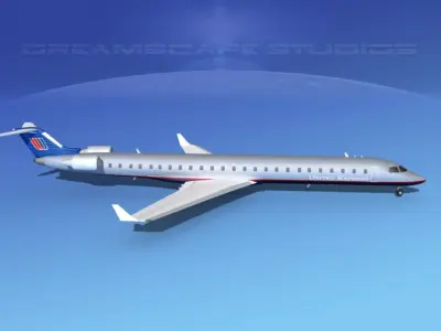 Bombardier CRJ1000 United Airlines Express 3D model