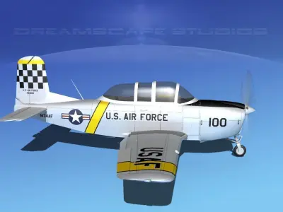 Beechcraft T-34 Mentor V10 USAF 3D model