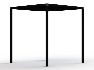 Aluminum Square Dining Table Free 3D model