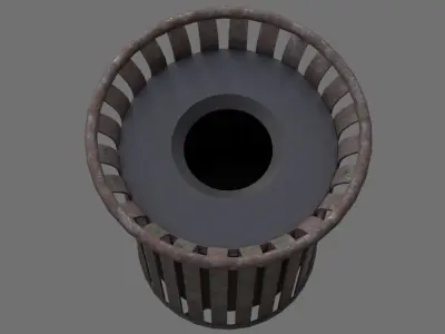 Dustbin 4C Low-poly 3D model