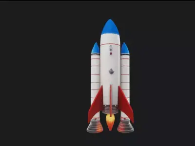 Space Rocket 3D Model 3D model purchase