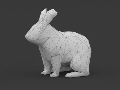 Super Low Poly Rabbit Bunny Low-poly 3D model