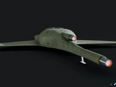 Sci-Fi Flying Vehicle Low-poly 3D model