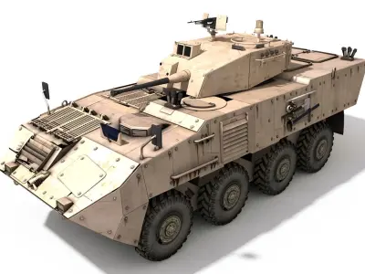 Pandur 2 armored vehicle 3D model