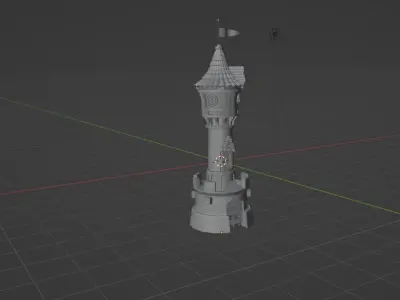 little Castle Tower Low-poly 3D model