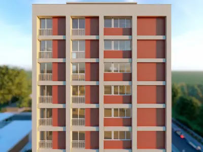 Atakoy Site Part 1 Type A Block of Flats - 3D Model and Plan Low-poly 3D model