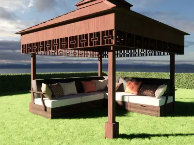 two nice pergola Free 3D model