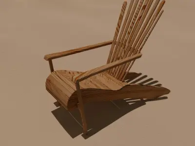Adirondack chair Low-poly 3D model buy