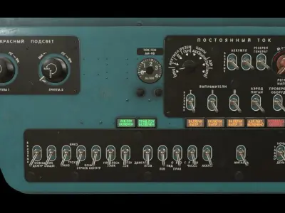 Mi-8MT Mi-17MT Right Side Console Russian Low-poly 3D model