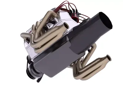 Edlebrock Chevy 355Ci V8 Low-poly 3D model