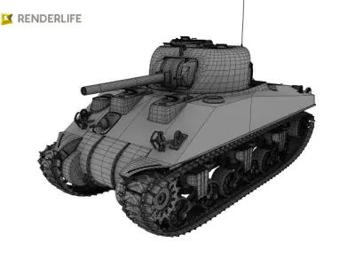 Sherman Tank V 3D model
