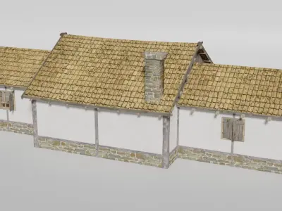 Medieval pub Low-poly 3D model